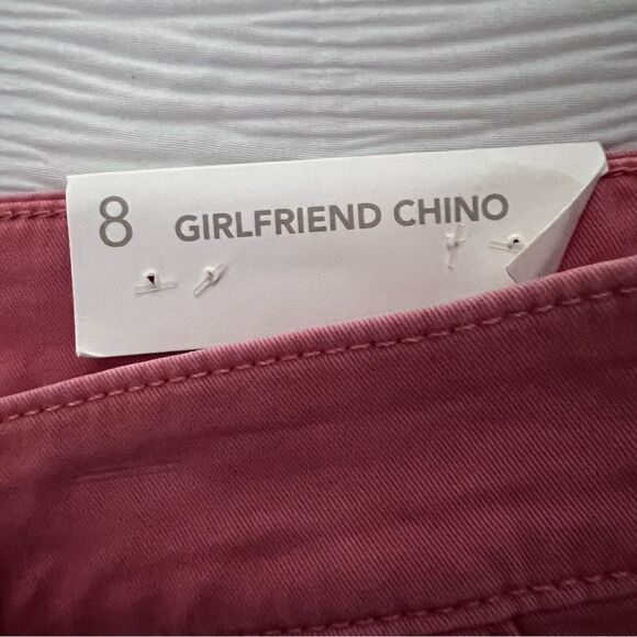 🆕 LOFT Orange Frayed Girlfriend Chinos size 8 - Picture 8 of 8